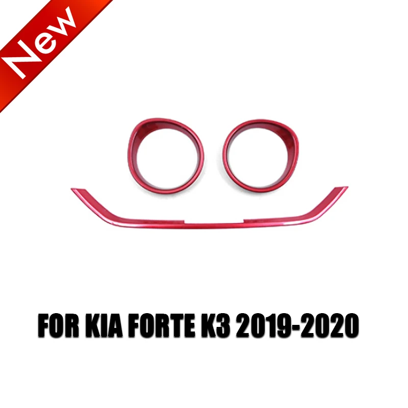 

Пластиковые наклейки для салона Kia Forte K3 2019-2020, наклейки для центральной консоли, Крышка вентиляционного отверстия, красный, черный, 3 шт.