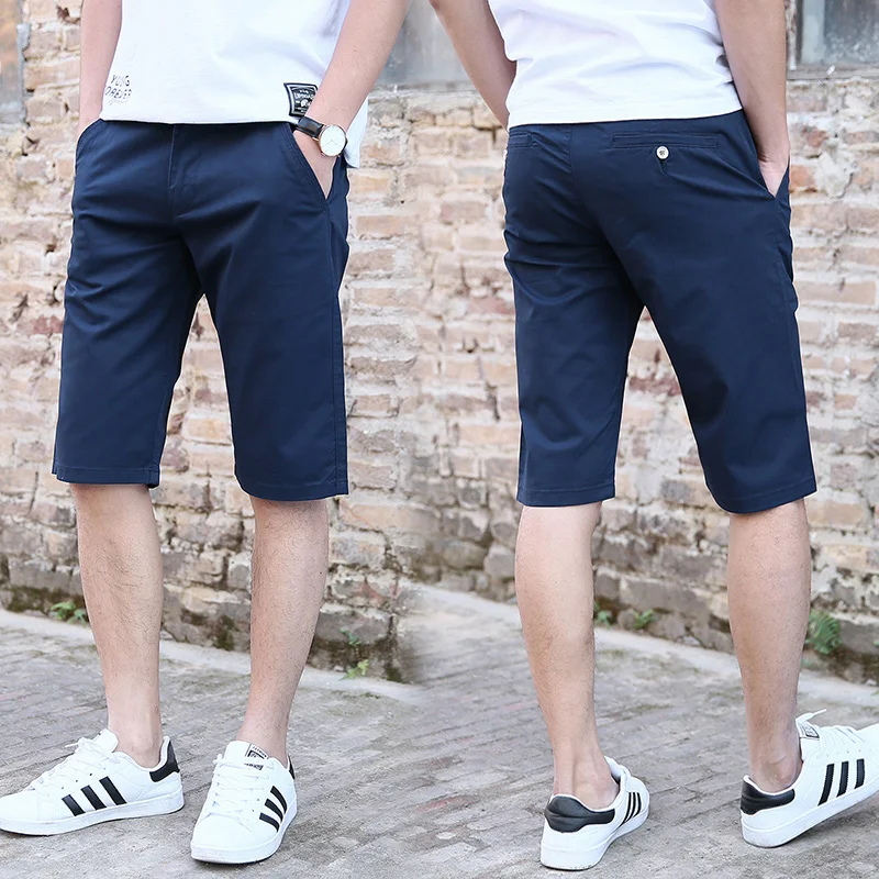 Летние Новые мужские базовые шорты Умные повседневные модные однотонные с