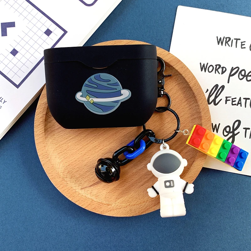 

Cute Astronaut Cases For Sony WF-1000XM3 Case silicone Cartoon Planet Keychain Earphone Cover WF-1000XM3 hearphone box funny