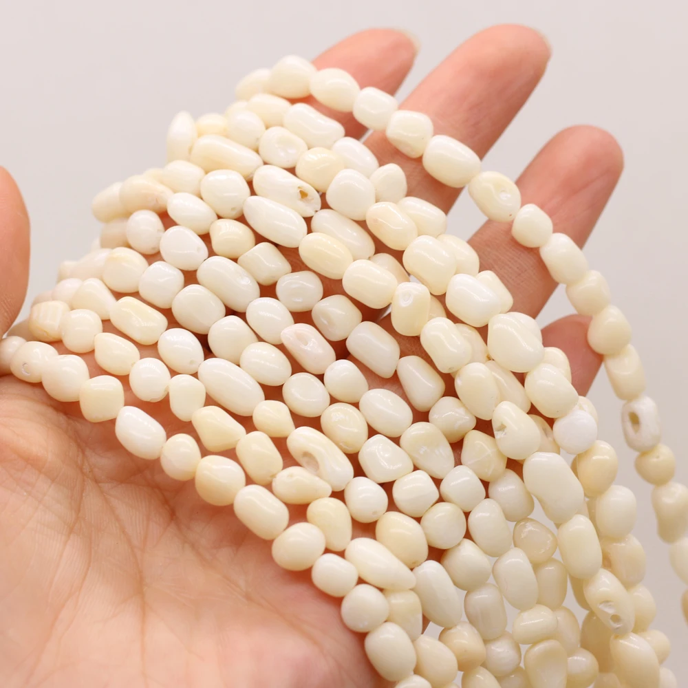 

Wholesale Coral Beaded White Irregular Round Beads Handmade Crafts DIY Necklace Bracelet Jewelry Send Memorial Day Gift Making