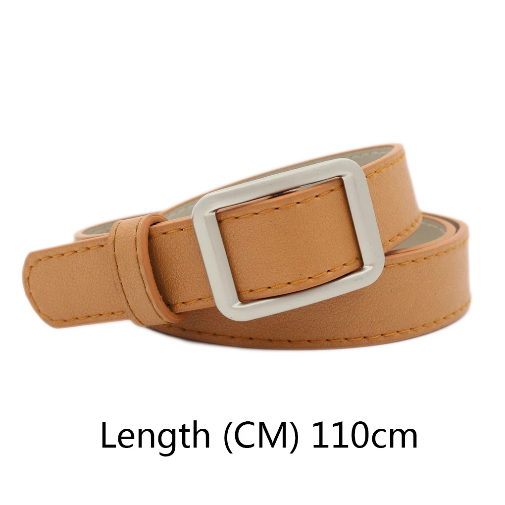 

Women Belt Classic Fashion Vintage Solid Leather Waistband Belt Strap Belts without holes Square buckle 105cm