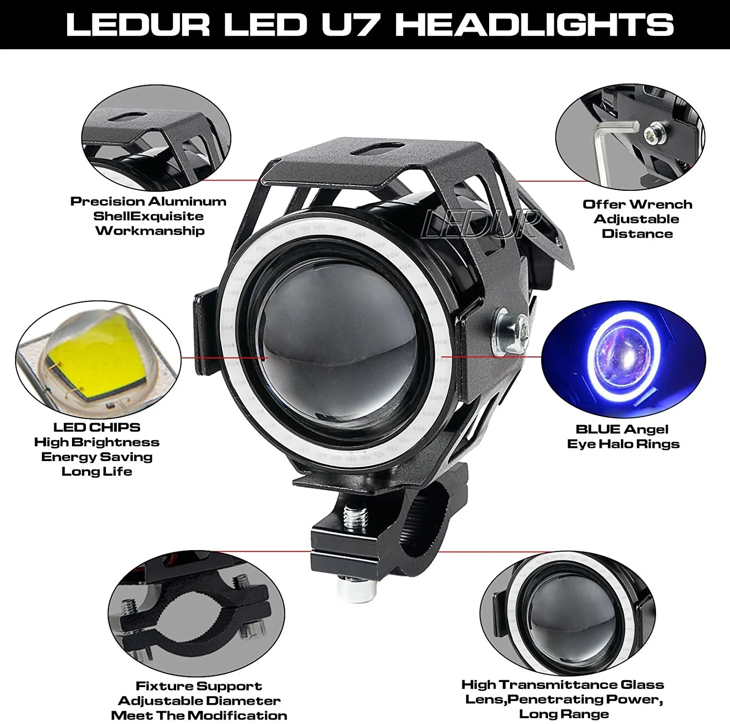 Светодиодные фары рабочие противотуманные прожекторы 12 В 24 48 60 в 80 бар