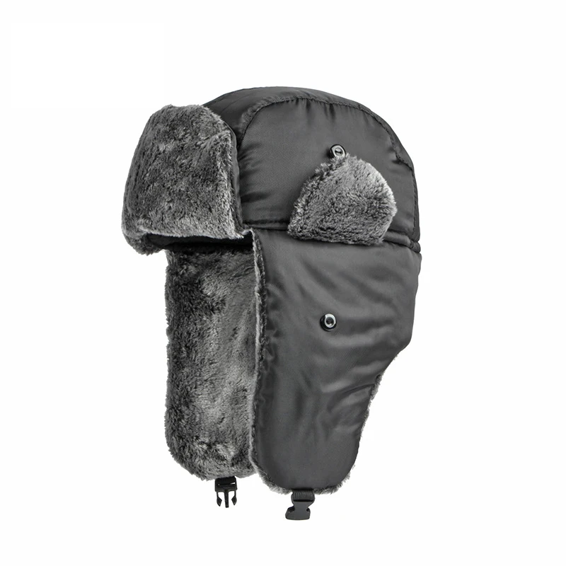 Зимняя мужская шапка меховая теплая ветрозащитная шапка-бомбер из