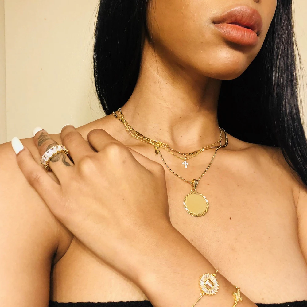 Женское колье с кулоном в виде креста серебро 100% пробы|Ожерелья| |