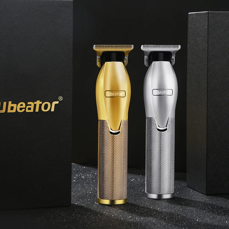 Gold Metal Barbershop Shaving T-blade Pro Outline Hair ClipperTrimmer Haircut Electric Rechargeable Barber Shaver for Men Kids |