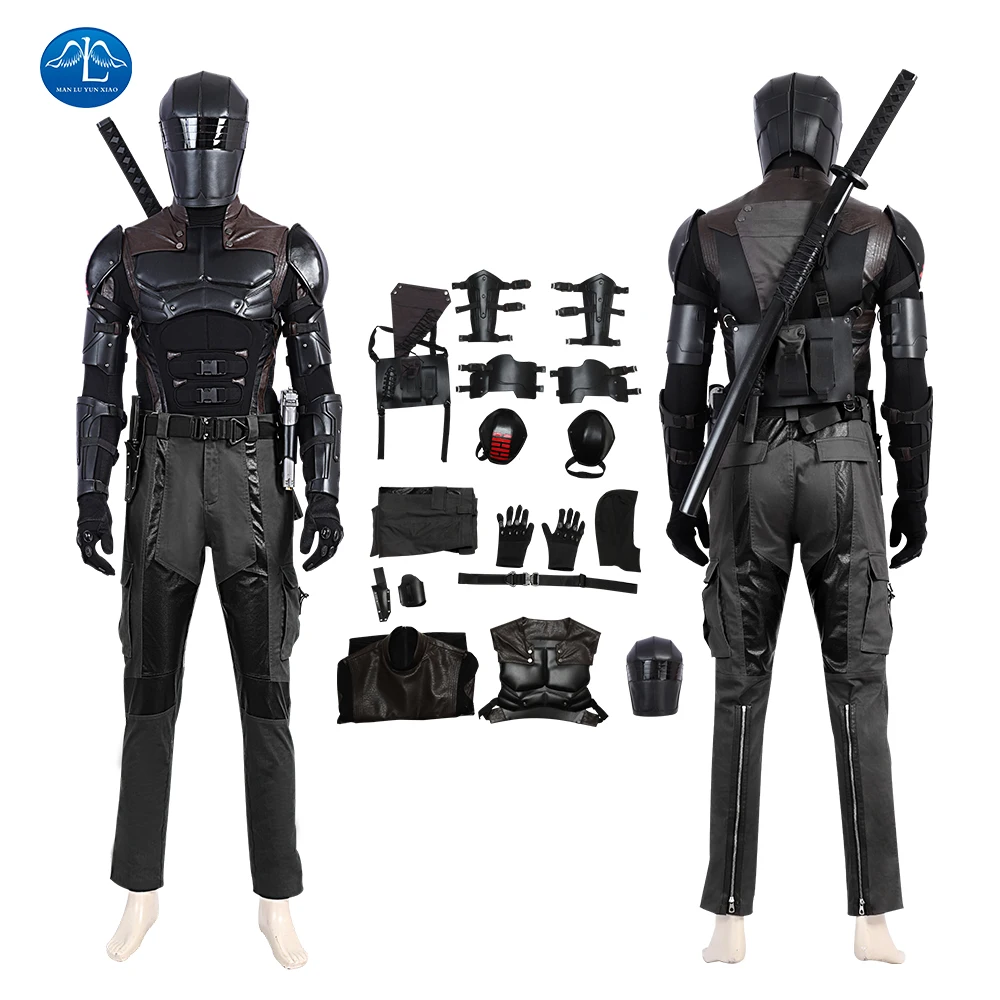 G I Joe Retaliation Snake Eyes Cosplay Costume Halloween Fancy Adult Men Custom Made Outfit Warriors Suit | Тематическая одежда и