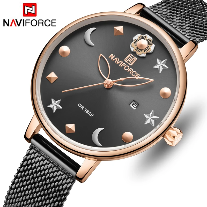 NAVIFORCE брендовые роскошные женские часы Спортивные Повседневные
