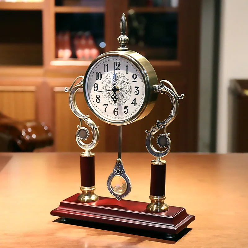 

European Style Creative Retro Clock Home Handmade American Style Desk Clock Living Room And Study Ornament Clock Digital