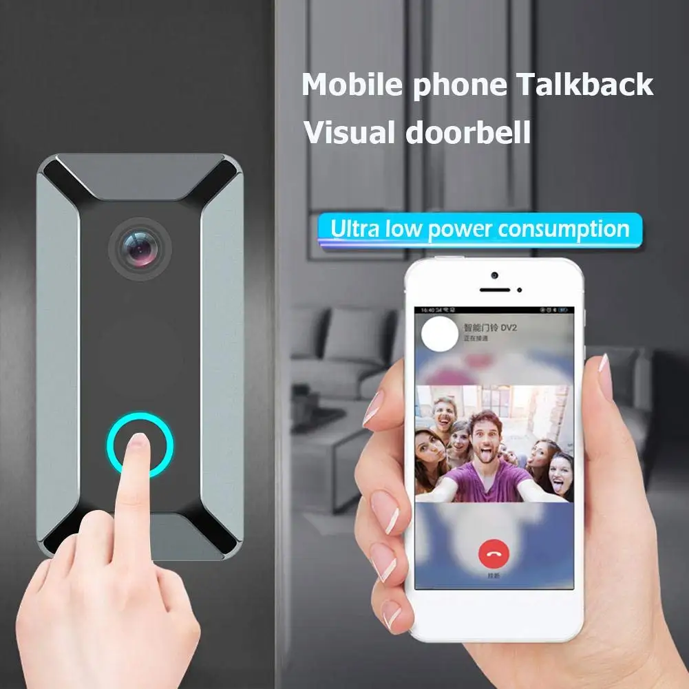 OUSU V6 HD 720P видео дверной звонок беспроводной WiFi умный Водонепроницаемый IP