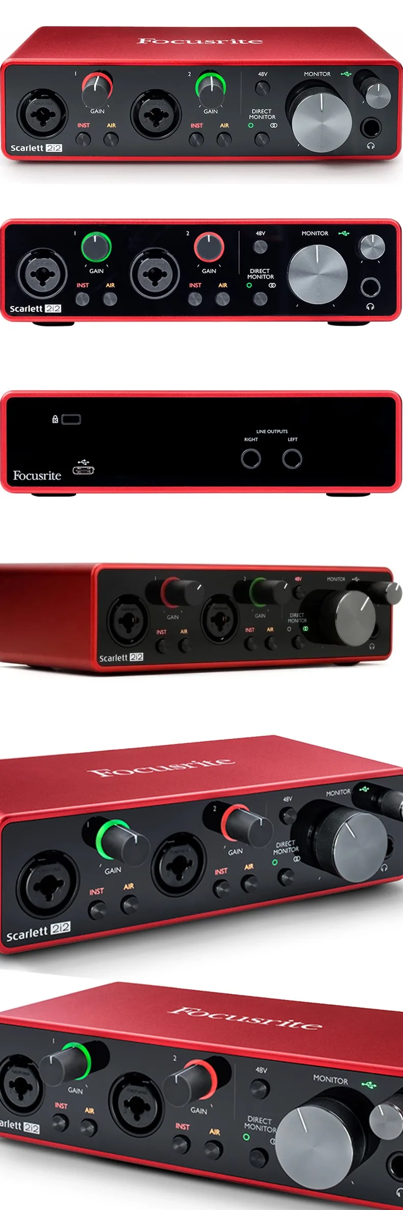 Обновленный Focusrite Scarlett 2i2 3-го поколения запись аудио интерфейс USB звуковая карта и iSK BM-800 микрофон прямой трансляции