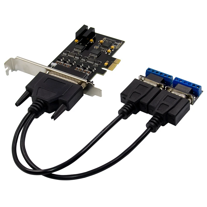 PCIE 2S RS485/RS422 карта расширения двойной порт для DB9 Серийный RS232 PCI Express адаптер 17V354
