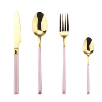 tablewellware stainless steel cutlery tableware spoon set forks knives spoons rose gold cutlery dinnerware set dropshipping