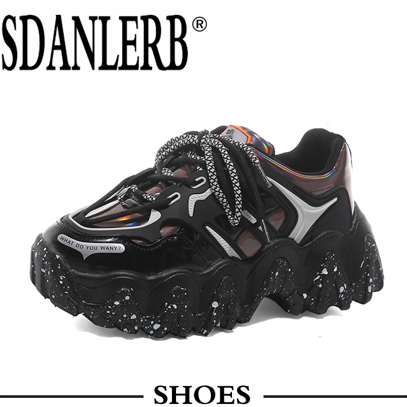 

New 2020 Wave Sole Fashion Sneakers Women Laser Upper Platform Casual Shoes Woman Zapatillas De Deporte Mujer women shoes