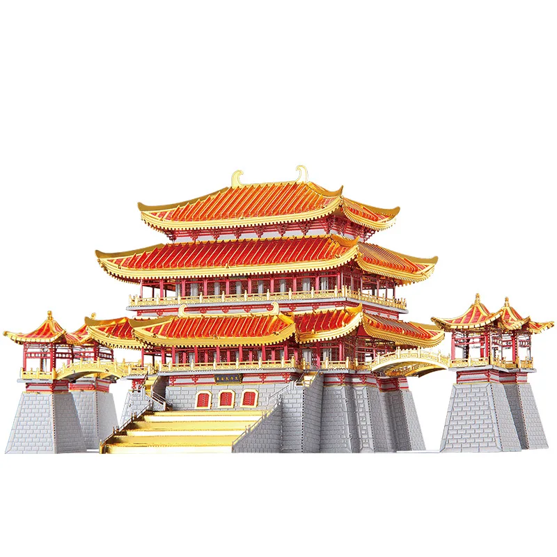 

MMZ MODEL Piececool 3D metal puzzle P129 Tang Paradise Assembly metal Model kit DIY 3D Laser Cut Model puzzle toys