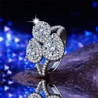 2022 модное женское кольцо серебряного цвета с инкрустированными кристаллами в виде капли воды Стразы с цирконом для женщин ювелирные изделия вечерние Ринок и свадеб
