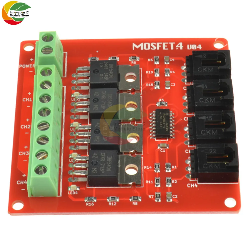Четырехканальный 4-канальный модуль переключения МОП-транзистора с кнопкой IRF540