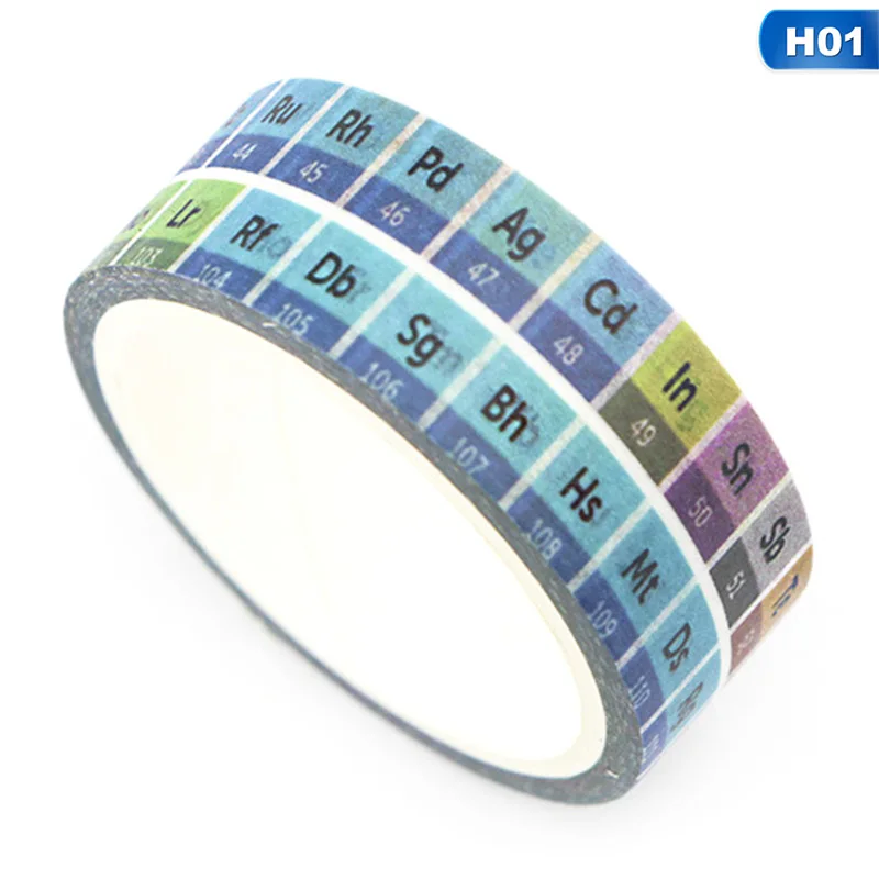 

15mmX5m Paper Washi Tape Periodic Table Of The Elements Adhesive Tape DIY Scrapbooking Sticker Tape