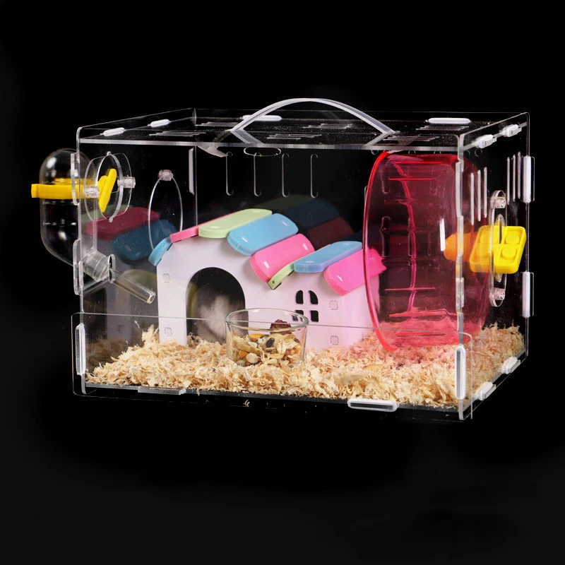 Большой размер домик для хомяка акриловый прозрачный маленький домашних