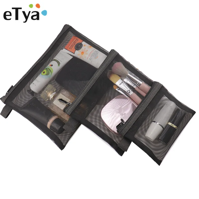 

eTya Women Travel Cosmetic Bag Casual Zipper Small Large Make Up Makeup Case Organizer Set Toiletry Beauty Wash Kit Bags Pouch