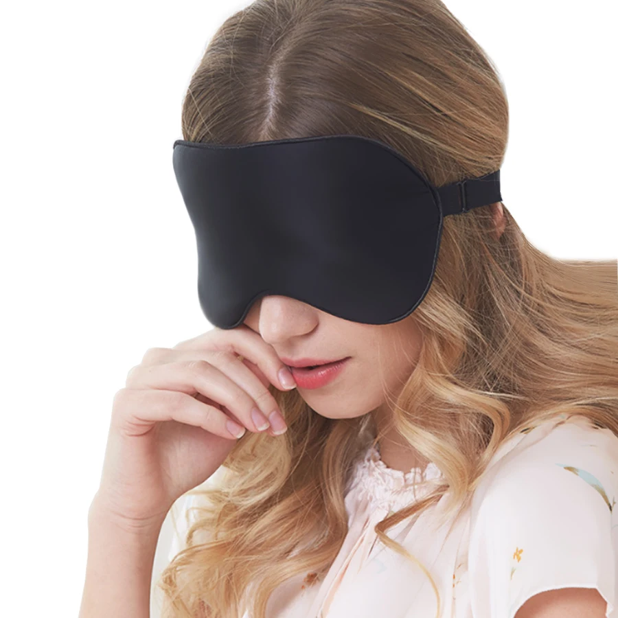 

OPHAX Black Sleep Mask for Sleeping Silk Eye Mask Sleep Blindfold Mulberry Silk Eyeshade Eyes Cover Bandage Smooth Rest Aid