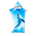 Пляжное мягкое полотенце с капюшоном, с морскими животными, для детей, женщин, мужчин, банный халат плавательный плащ
