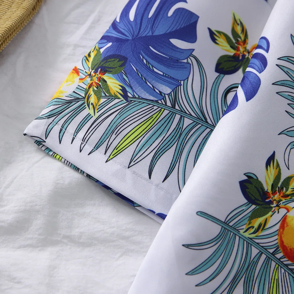 

Men'S Fashion Hawaiian Short Sleeve Print Shirt Vacation Casual Lapel Shirt Roupa Masculina Hot Sales Z0312