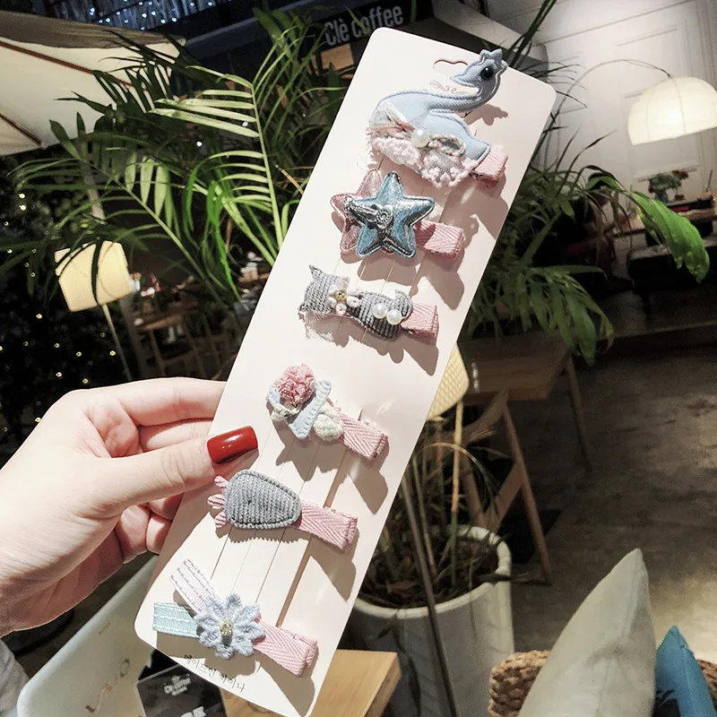 Новый 6 шт./компл. девушки цветы шпилька бант Детские милые Мультяшные зажимы для