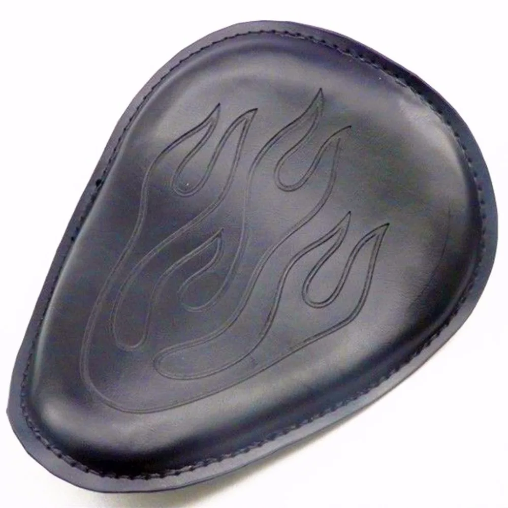 Leather Flame SOLO Seat W/2.5&quot Spring Mount Bracket for Harley Sportster CB XL Seventy Two | Автомобили и мотоциклы
