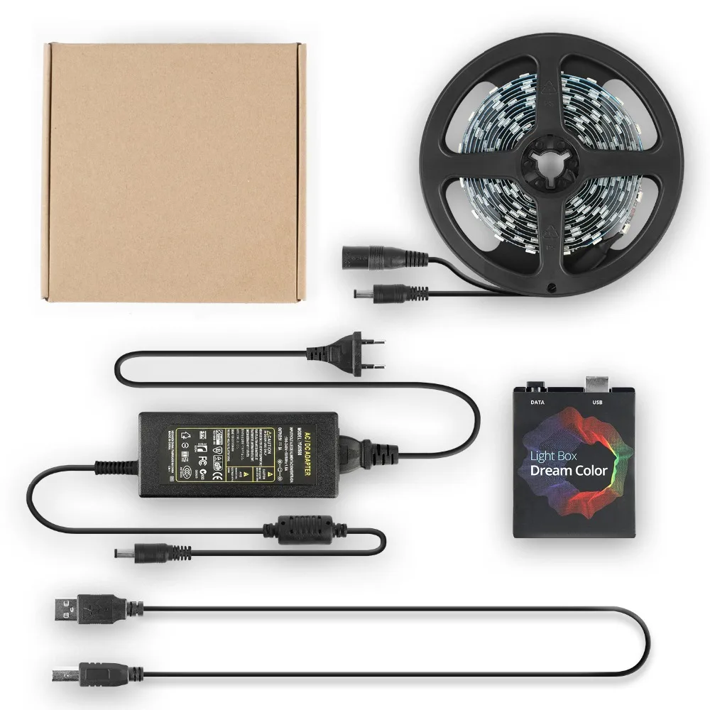 Фото 1/2/3/4/5 м DIY окружающий ТВ ПК Экран мечты USB светодиодная лента HDTV Компьютерный монитор Подсветка Адресная светодиодная лента WS2812B Полный комплект №5