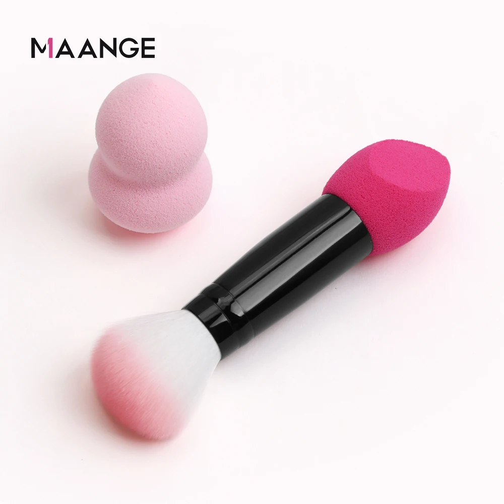 MAANGE 2 шт. набор нейлоновых кистей для макияжа с двойной головкой Губка из
