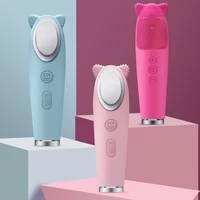 ultrasonic face brush electric silicone facial cleansing brushes vibrating cleanser skin deep cleaning massager ems care