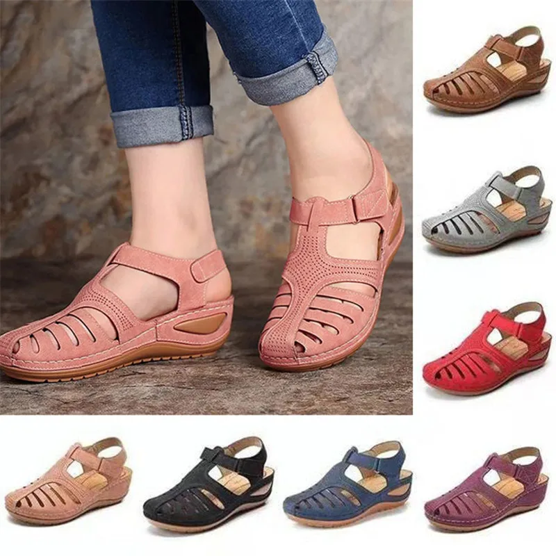 

Summer 2021 New Women Sandals Vintage Platform Open Toe Sandals Beach Casual Shoes Comfortable Anti-slip Female Shoes