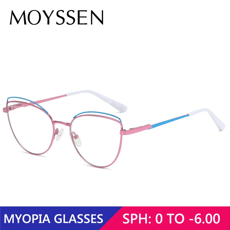 

2021 женские брендовые дизайнерские модные очки кошачий глаз в металлической оправе пэчворк элегантные оптические очки для коррекции миопии...