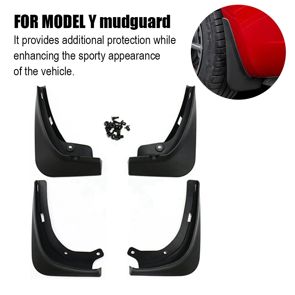 

4pcs/Lot Car Fenders Mud Splash Flaps Mudguard For Tesla Model 3 2017-2021 With Fixing Screw Vehicle Decor Accessories