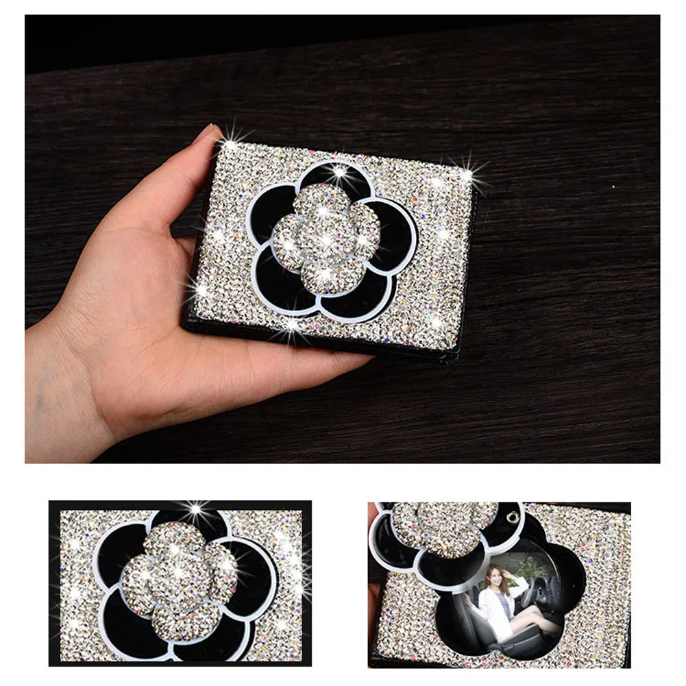 Car Key Bag with Rhinestones Bling for Universal Cover Leather Mirror Inside | Автомобили и мотоциклы
