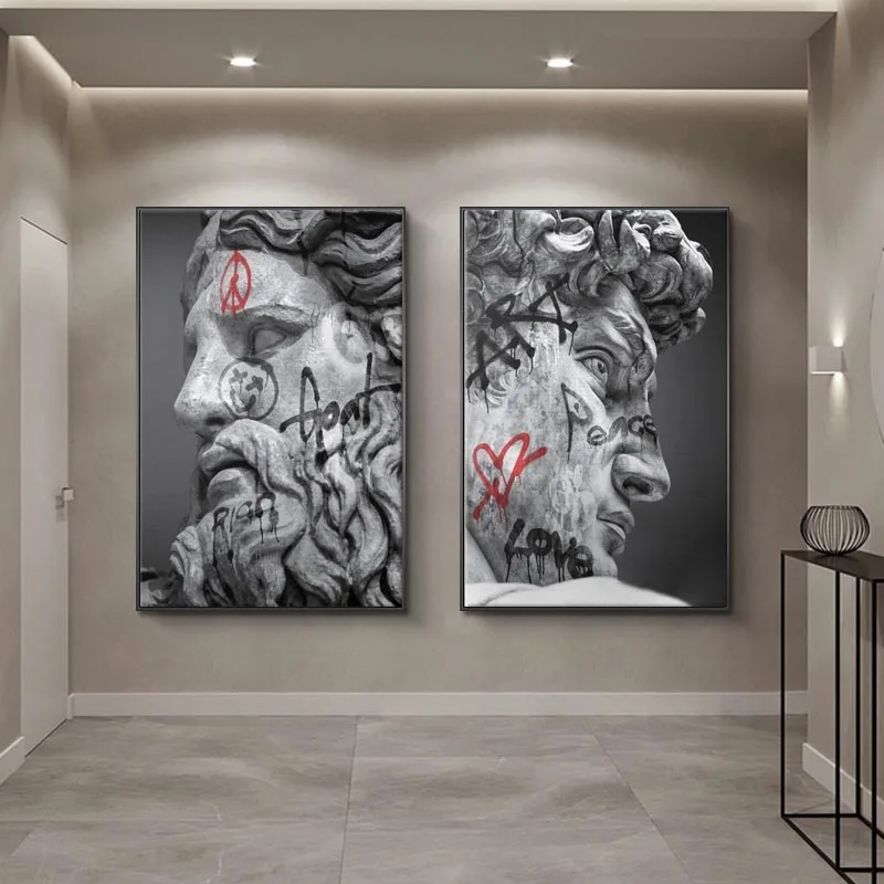 

Греческая статуя, пластырь, скульптура, искусство Давида, Картина на холсте, персонаж, картина на стену, постеры, печать, украшение для гости...