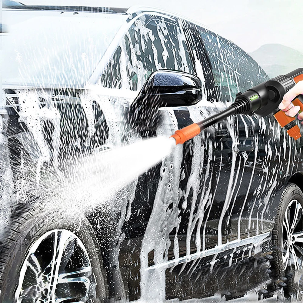 Купить Портативный Электрический мойщик автомобиля, 10000 мАч, беспроводной пистолет-распылитель высокого давления, пенная насадка для мойки автомо...