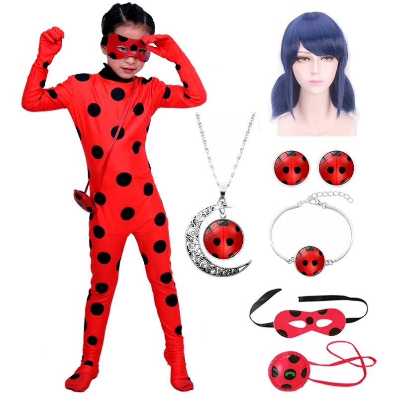 Красные серьги в горошек из спандекса костюмы на Хэллоуин для девочек Reddy Zentai