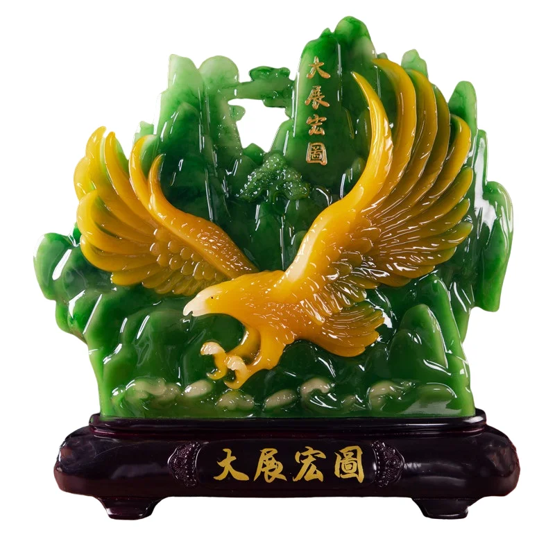

Chinese Resin Home Decoration Desktop Sculpture Crafts Living Room TV Cabinet Lucky Fortune Ornaments Housewarming Gifts D500