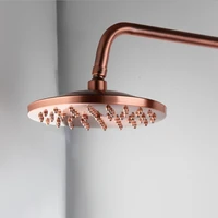 antique red copper 8 inch round rainfall shower head g12 wall mounted shower arm extension pipe for rain shower head