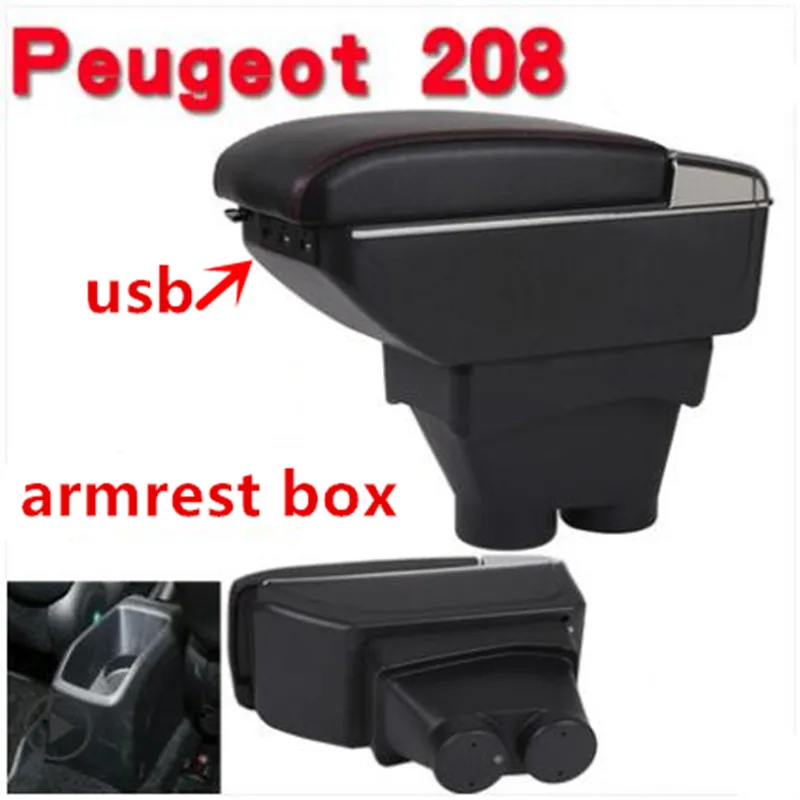 Для peugeot 208 подлокотник коробка peugeot 208 Универсальный Автомобильный центральный подлокотник коробка для хранения держатель стакана, пепельница аксессуары для модификации