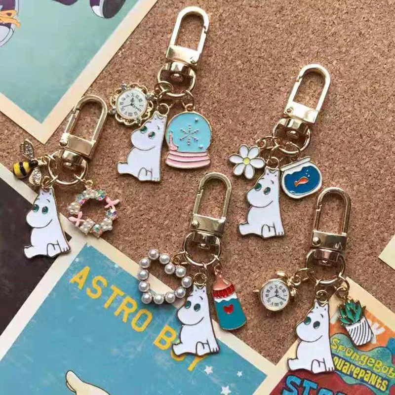 Moomin Mummi брелок Новое поступление модный унисекс Бегемот персонажа плюшевый брелок Романтический мультфильм металлический брелок