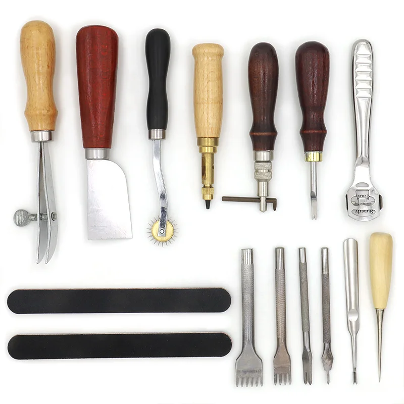 Профессиональный набор инструментов ручной работы QJH для кожевенного ремесла