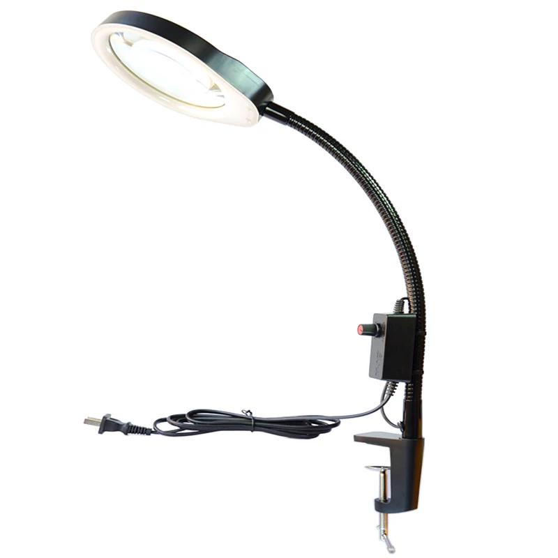 Настольное увеличительное стекло с зажимом гибкая лупа 48 Светодиодный одами для