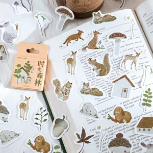46 шт., декоративные наклейки в виде леса, животных, растений, цветов
