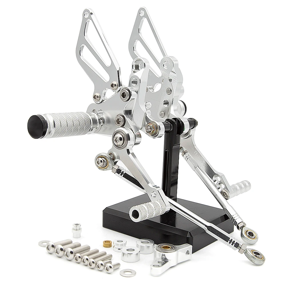 Для Ducati 749/999 CNC регулируемая подножка для ног мотоцикла педаль Peg Rearset задний Набор - Цвет: Silver