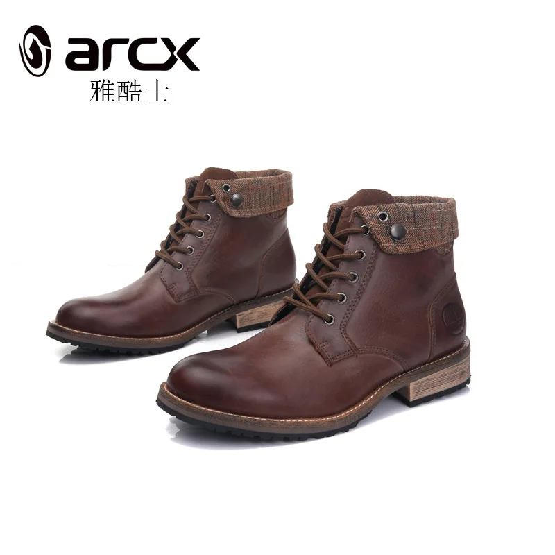 how-yes new ARCX motorcycle boot racing drop leather retro shoes waterproof sport road motorcross size 39-45 | Автомобили и