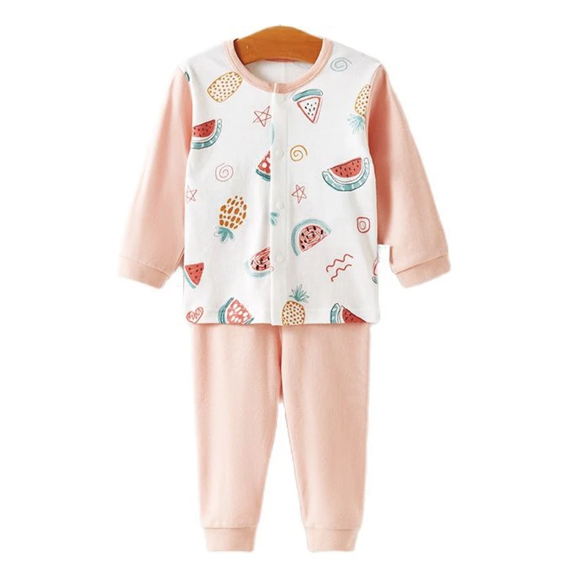 

Kids Pajamas Suits Boys Girls Sleepwear Spring Autumn 2021 New Cute Cotton 0-5y Casual Homewear Set Clothes Children Clothing
