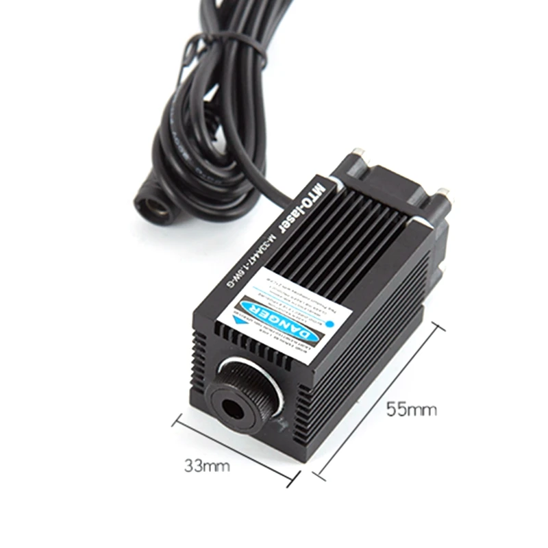 Mini Carving Pure Blue Laser Diode Dot Module 450nm 1600mW 1.6W 33x55mm with 12V Adapter | Stage Lighting Effect