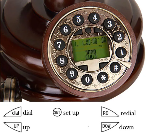 

solid Wood Landline Phone sitting room Antique Telephone Vintage fixed Phone Home Fitted Landline Phone Telefone antigos